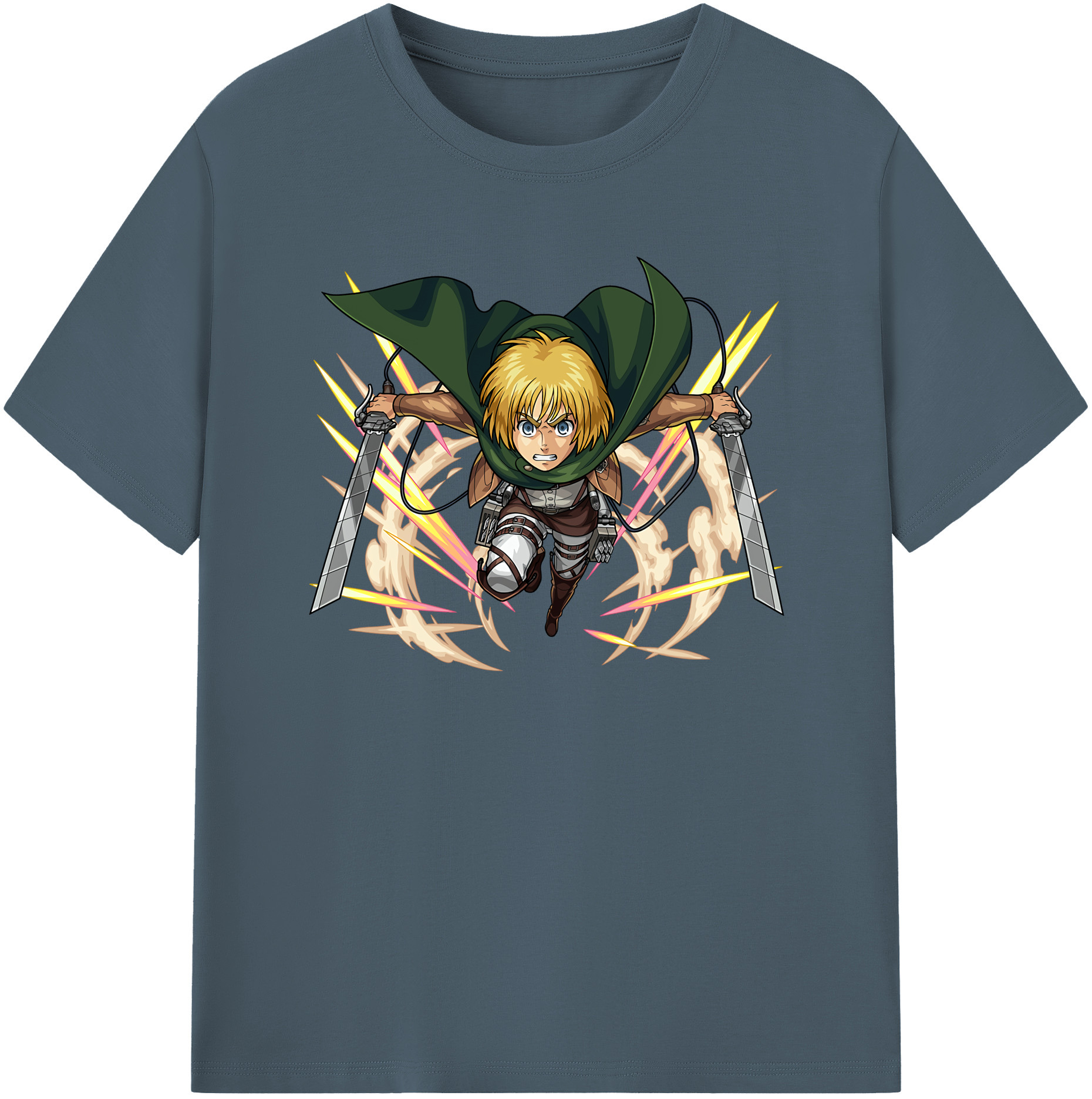 （画像用） 進撃の巨人 アルミン·アルレルト Attack on Titan Armin Arlert 綿100％半袖Tシャツ（フロントプリント）